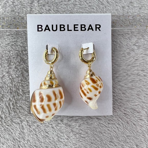 BaubleBar Jewelry - BaubleBar Earrings Kailua Sea Shell Gold Drop Beachy